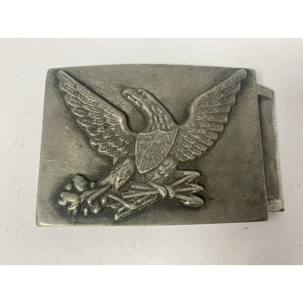 Patriotic Eagle Bird Pewter Belt Buckle‎ Vintage John E McCann